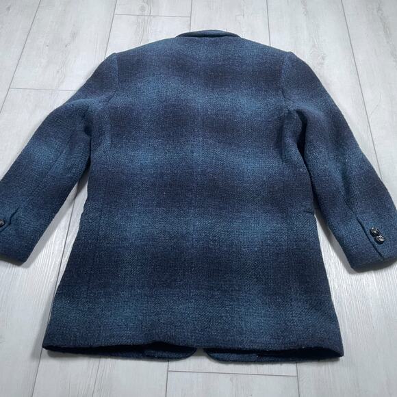 Eddie Bauer Women's Blue Plaid Two Butlton Wool Blazer Size M Vintage 90s - Picture 5 of 13